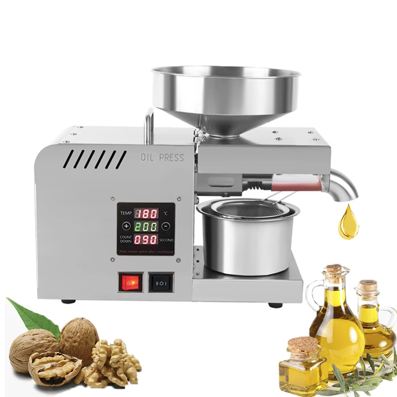 

Oil Press Machine, 610W Automatic Hot Cold Oil Extractor Expeller with Intelligent Control Panel Thrust Bearing