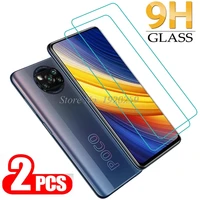 2pcs phone tempered glass for xiaomi poco x3 pro pocophone poko little x3 nfc protective film screen protector cover glass film