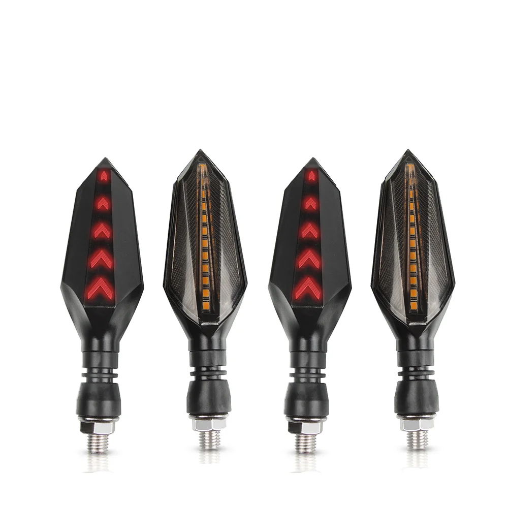 2 Pair red Указатели поворота, протекающей вспышки светодиодные индикаторы; обувь для езды на мотоцикле Kawasaki J300 KFX400 KLE 250 400 500 KLV1000 ZX7R Z800 Z650 - Цвет: 2 Pair red