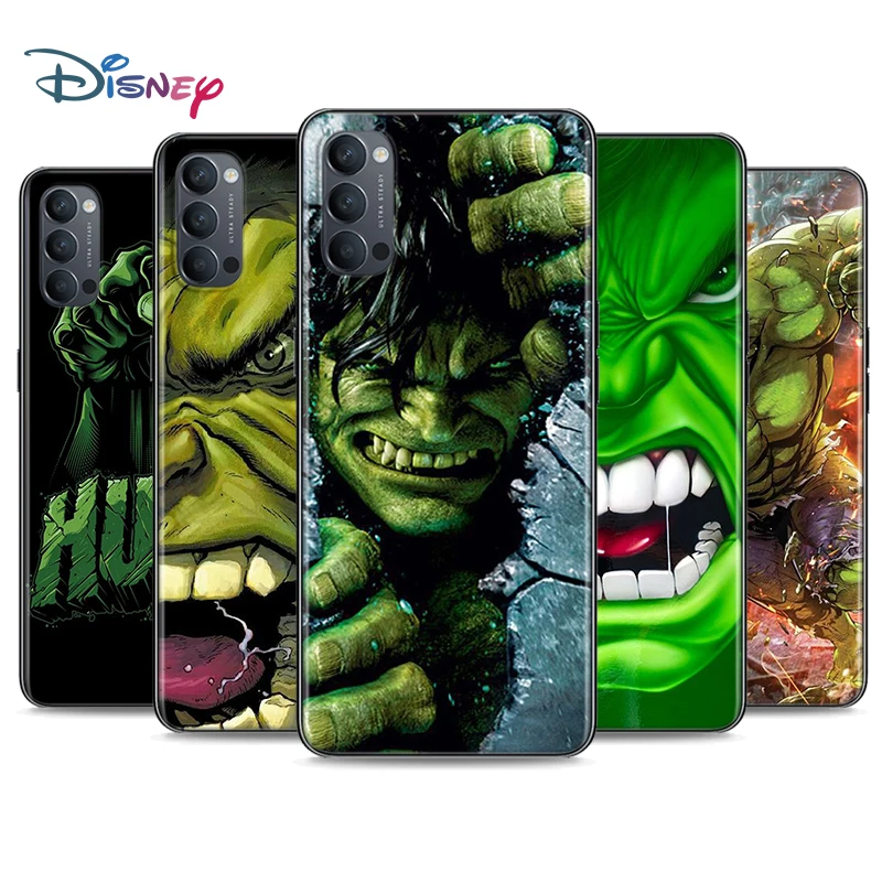 

Marvel Hulk Avengers Soft Black Silicone Cover For OPPO Reno 5 Pro+ 3 4 Lite F SE Z Pro 4G 5G Phone Case Shell