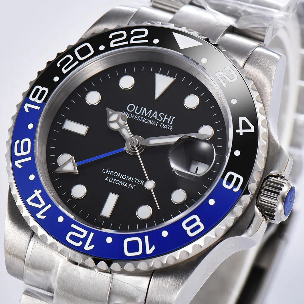 Автоматические механические часы для мужчин мужские роскошного бренда GMT 40 мм