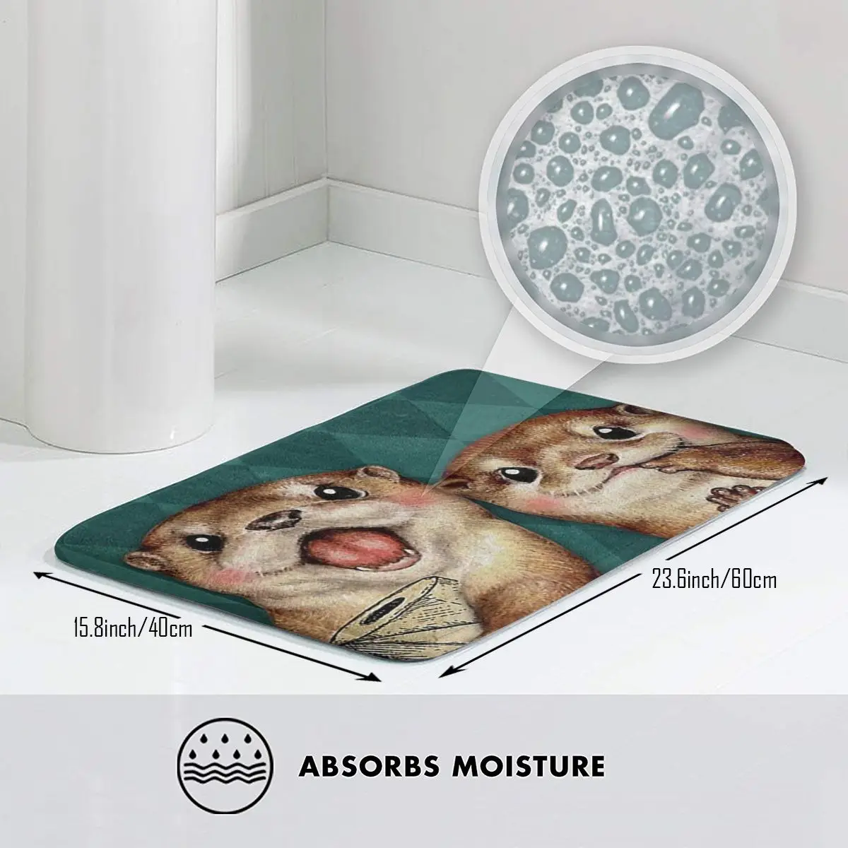 

Коврик для ванной из полиэстера с надписью «Otter», нескользящий, антискользящий, для прихожей, гостиной, ванной, прихожей