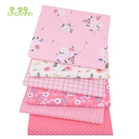chainhocotton plain thin fabricpink floral patchwork clothes for diy quilting sewing cushiontoybags fat quarters material