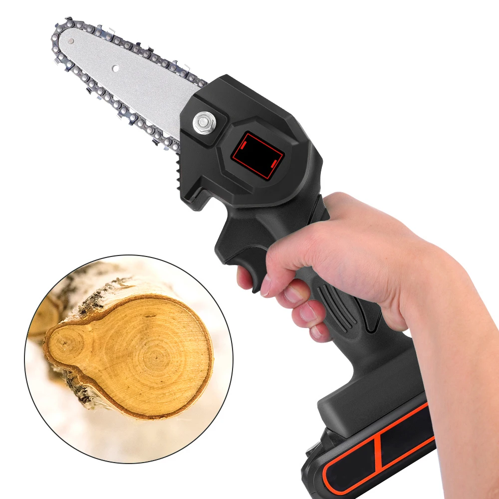 

US Stocked 21V Mini Pruning Saw Electric Chainsaws Removable For Fruit Tree Garden Trimming With Lithium Battery 550W One-Handed