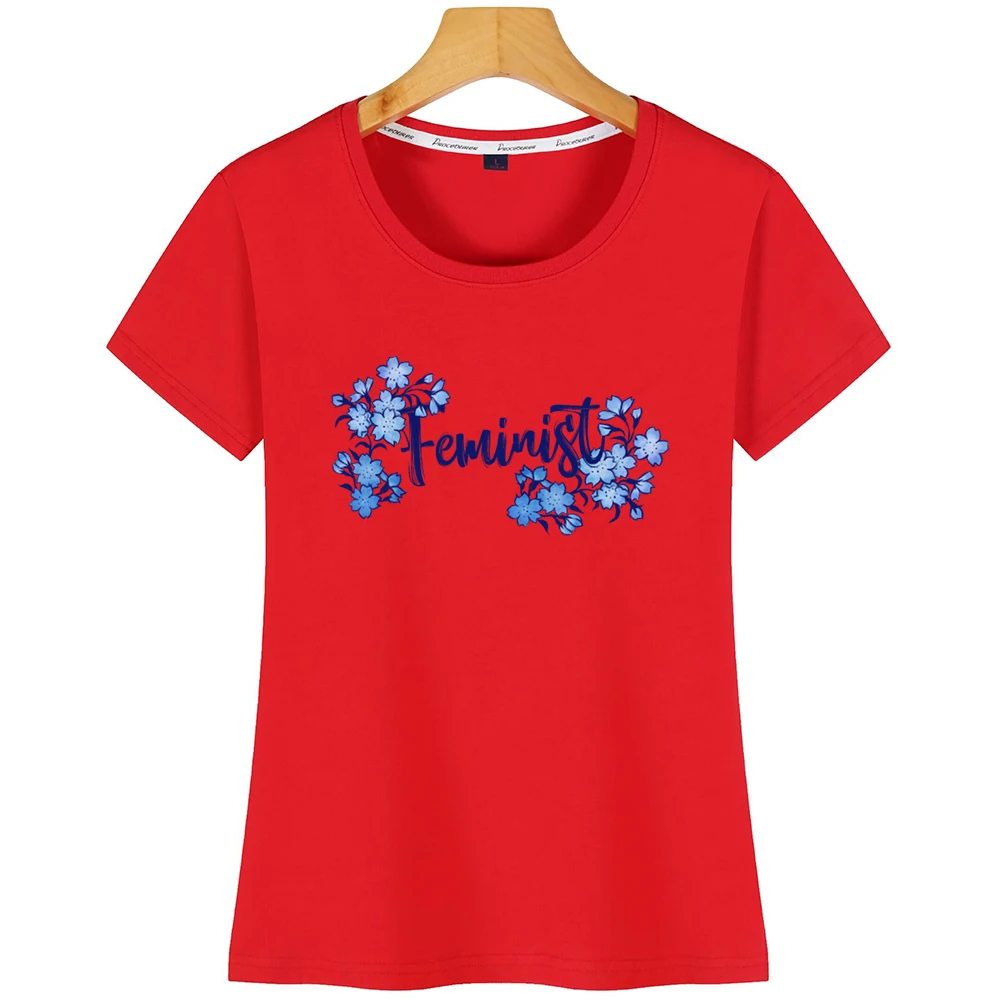 Топы футболка Женская Феминистская хлопковая Футболка с милыми надписями |