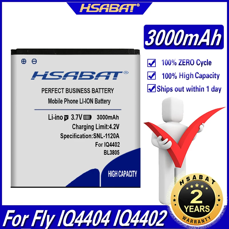 Аккумулятор HSABAT 3000 мАч BL3805 для Fly IQ4404 IQ4402 IQ 4404 | Мобильные телефоны и аксессуары