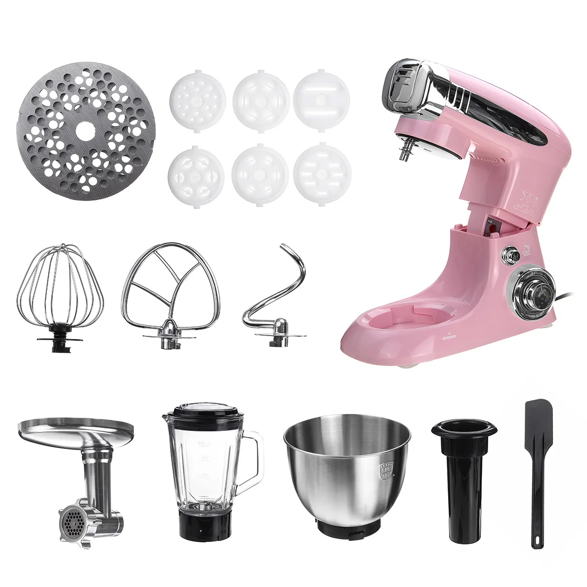 

Warmtoo Stainless Steel Bowl 6-speed Kitchen Food Stand Mixer Cream Egg Whisk Whip Dough Kneading Mixer Blender Cooking Tools