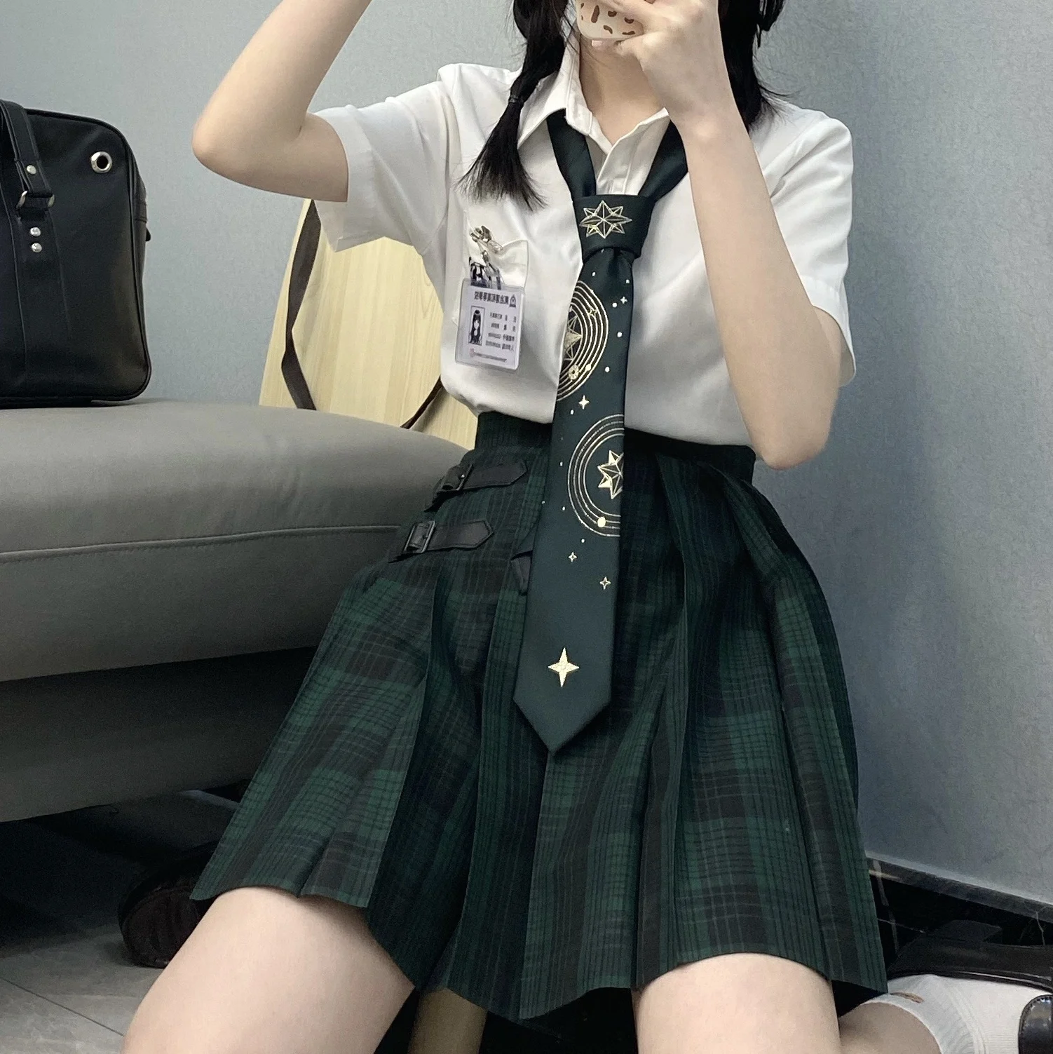 Школьная униформа для девочек зеленая клетчатая плиссированная юбка JK 2021 юбки