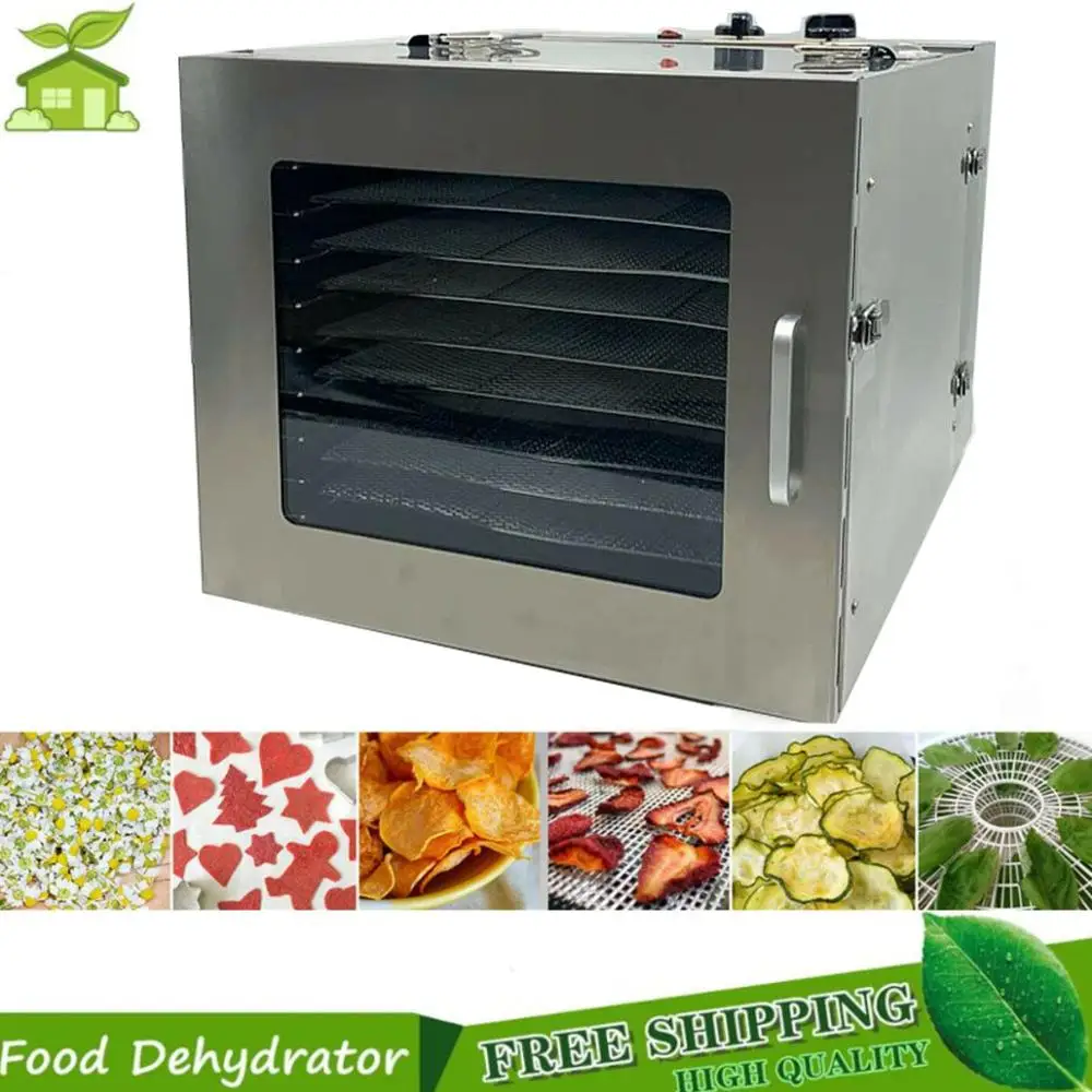 

10 Trays Dried Food Dehydrator Snacks Dehydration Air Dryer Stainless Steel Household Fruit Vegetable Herb Meat Drying Machine