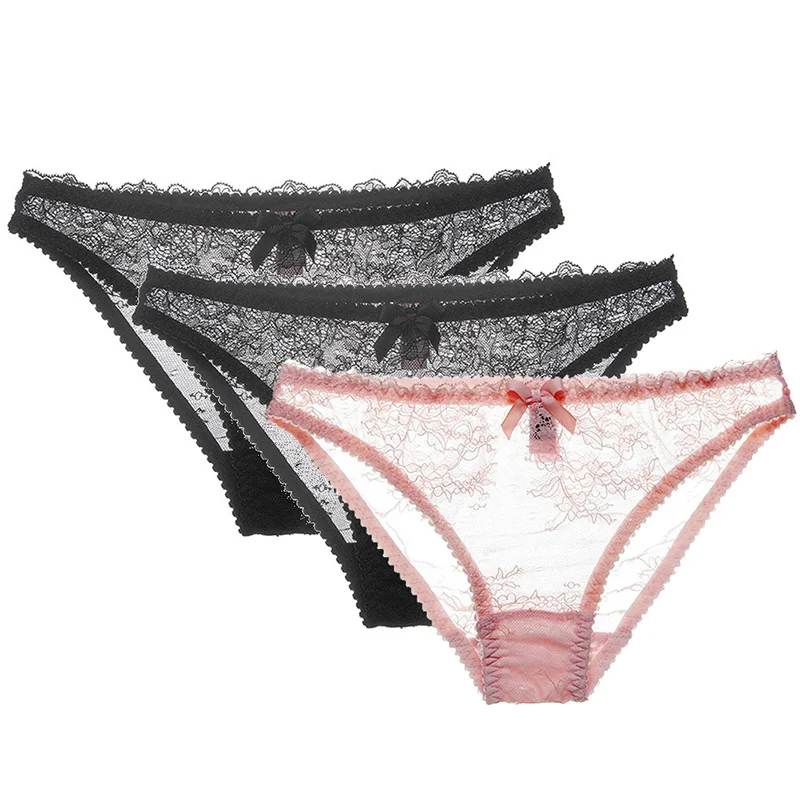Varsbaby, сексуальные кружевные трусы с низкой талией, S-XL, нижнее белье, прозрачные трусики, 3 шт./лот