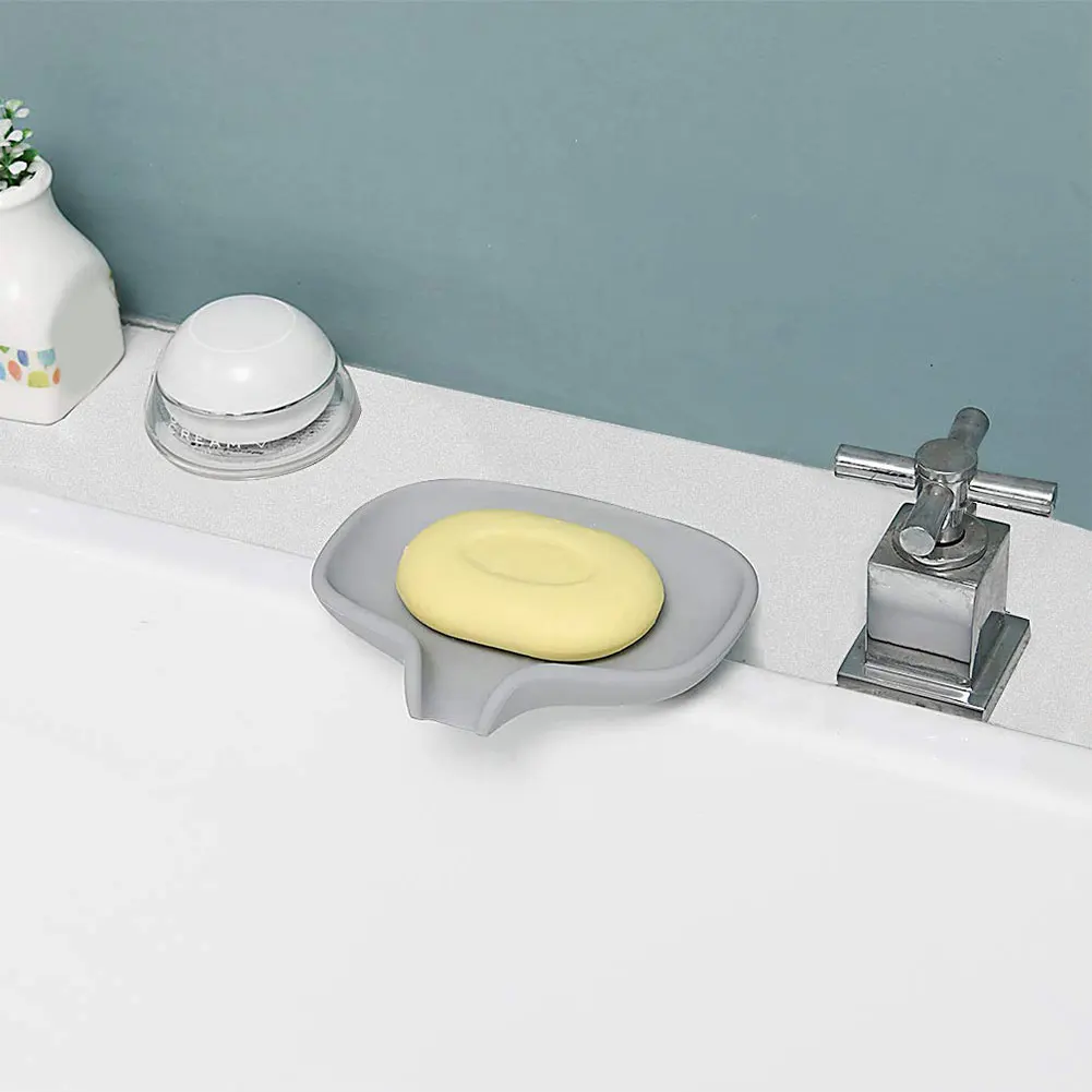 Силиконовая мыльница со сливом держатель для мыла душа/ванной комнаты