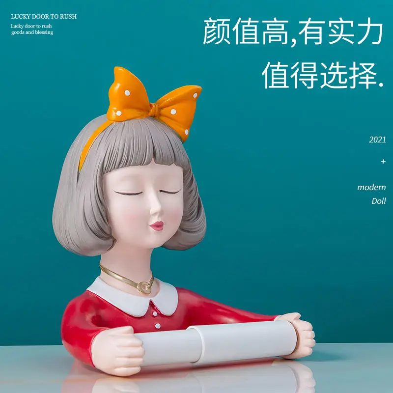 

Коробка для салфеток, статуэтка, подвесной держатель для туалетной бумаги, уборная, настенный Декор для дома, настенный держатель для бумаж...