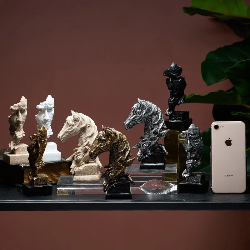 Статуя Из искусственной смолы скульптура и статуя тишина золото для украшения