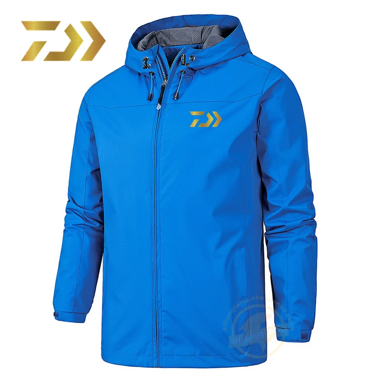 

Daiwa Men's Outdoor Waterproof Fishing Jacket Spring Autumn Thin Hooded Men's Clothes Sunscreen Windbreaker Sports Fishing Shirt