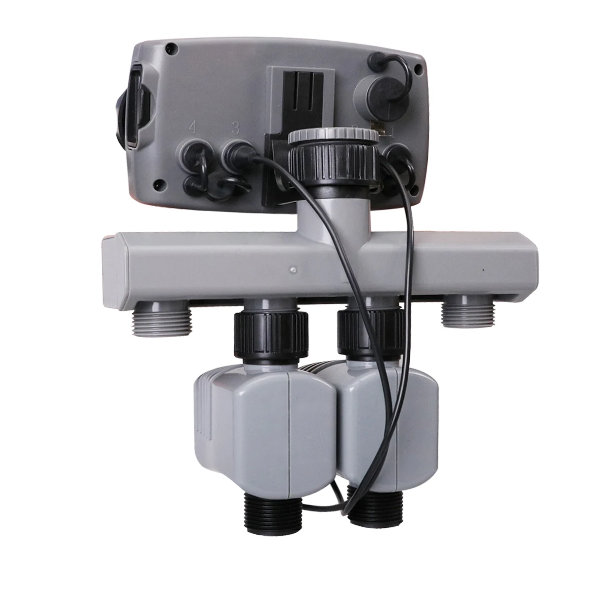 Продажа Автоматическая система полива для сада, 4-зонный ЖК-дисплей, Таймер подачи воды с 2 соленоидными клапанами Продажа Автоматическая система полива для сада, 4-зонный ЖК-дисплей, Таймер подачи воды с 2 соленоидными клапанами