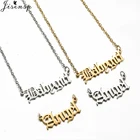 Чокер с ангелом для девочек, изящное ожерелье с подвеской в виде старой английской буквы для девочек, цепочка из нержавеющей стали, ювелирное украшение, подарок девушке