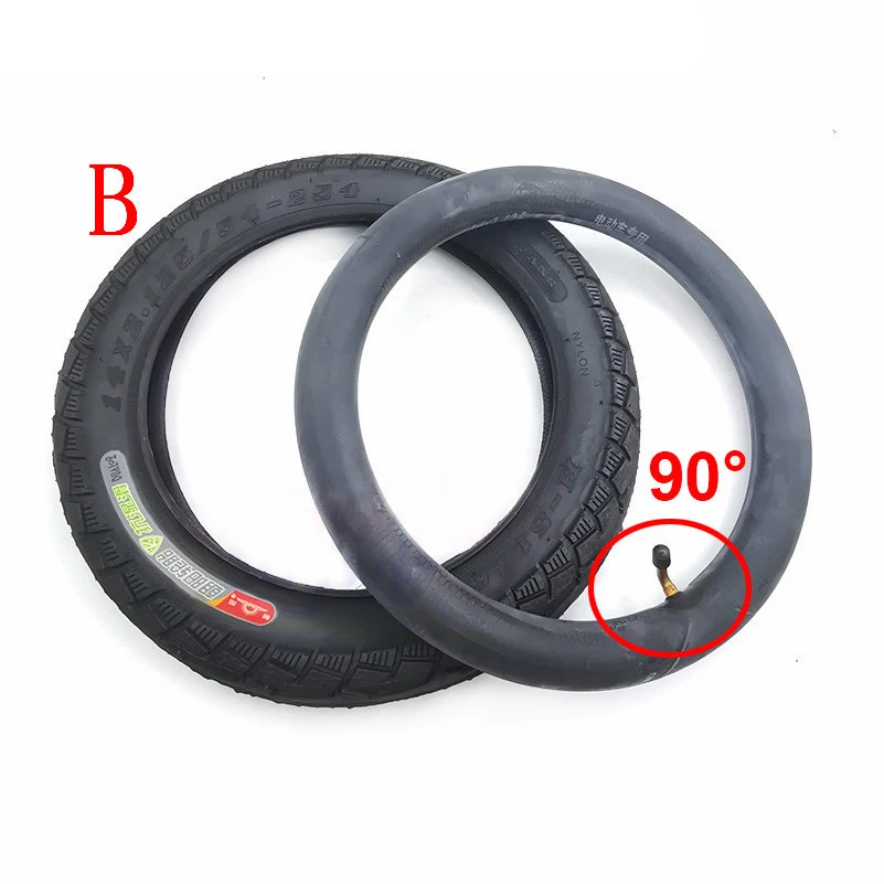 

14 X 2.125 / 54-254 Inner Tube 14 Inch Camera with A Bent Valve Stem Outer Tire for Many Gas Electric Scooters and e-Bike