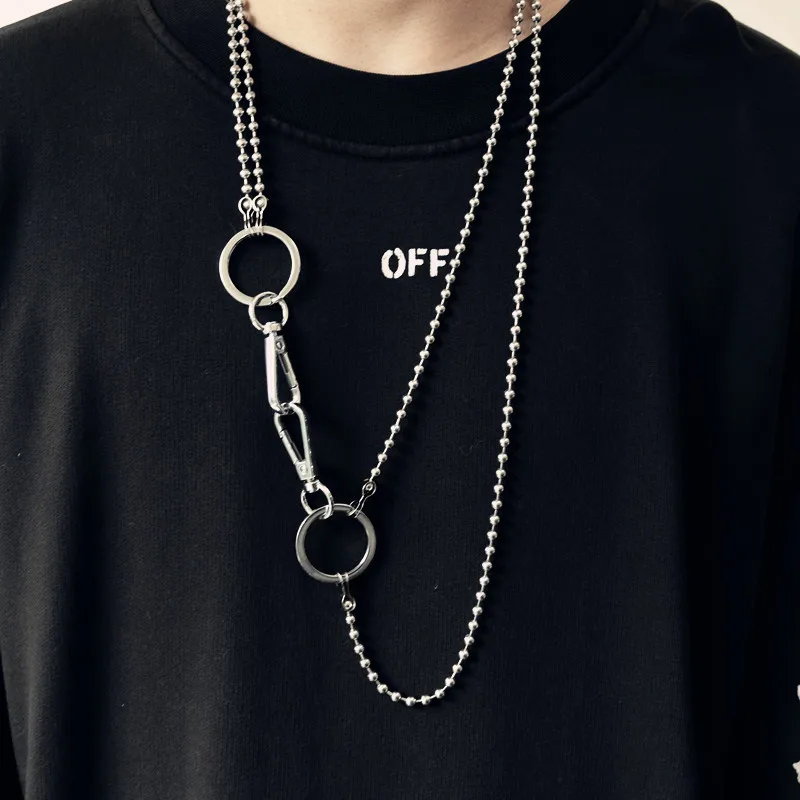 Модное Новое ожерелье из нержавеющей стали круглая цепь бисера мужское