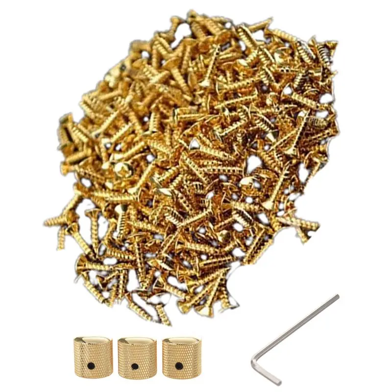 3 шт. позолоченные металлические e ручки накатанный ствол золото и 30 шнеки для Fender