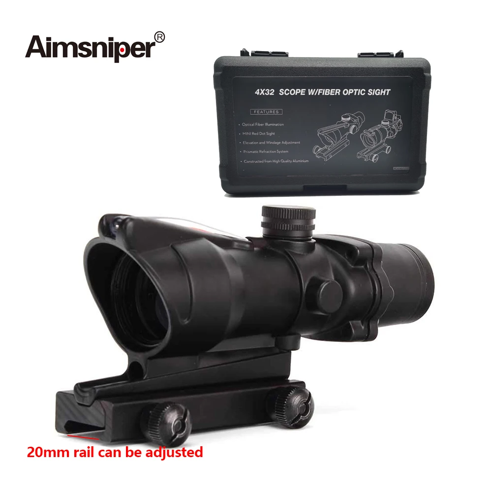 Оптический Прицел ACOG 4X32 оптический прицел из настоящего волокна с красной точкой