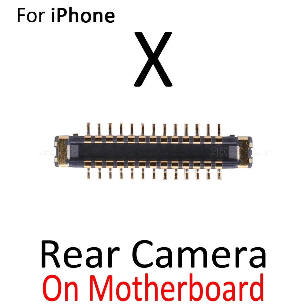 2 шт задняя камера разъем FPC для iPhone X XR XS Max на материнской плате гибкий кабель - Цвет: Rear On Board X