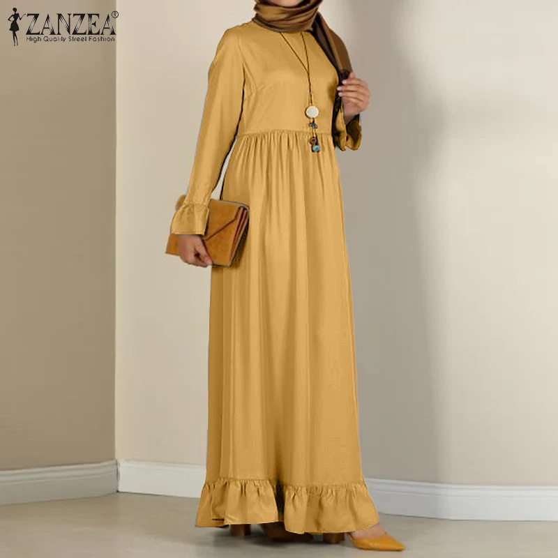 

Повседневное длинное платье с оборками на подоле, женское модное осеннее праздничное платье с длинным рукавом, платье-кафтан, платье на мол...