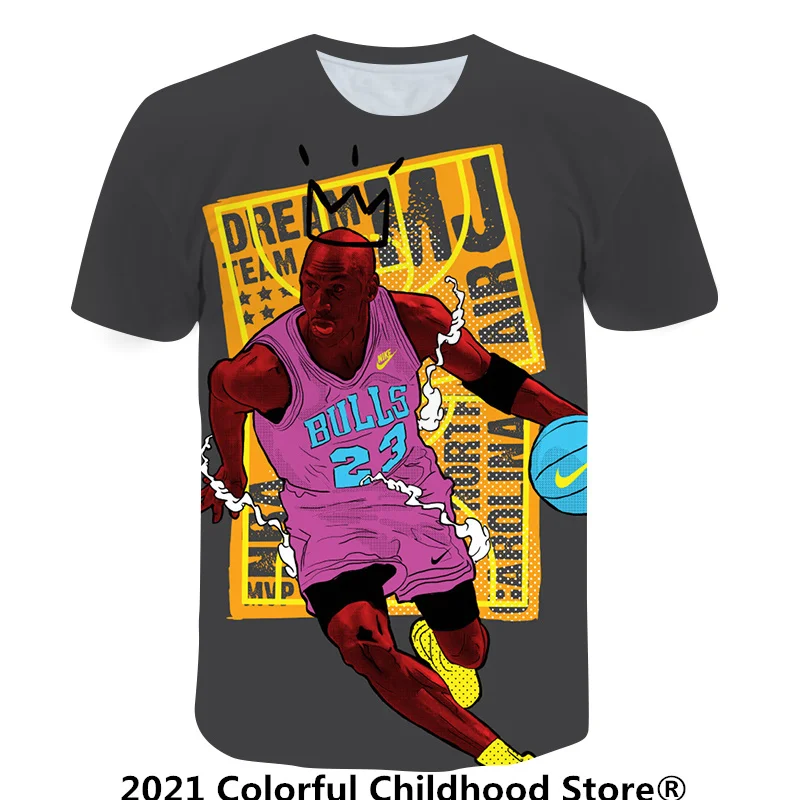 

Boys Short-sleeved T-shirt Sport Boy Fashion Children's Half-Sleeved Summer Clothing Big Kids Sports Basketball Super Zings