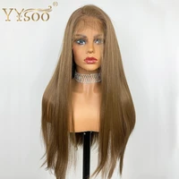 yysoo long silky straight blonde wig synthetic lace front wigs 13x4 for women futura heat resistant hair fiber natural hairline