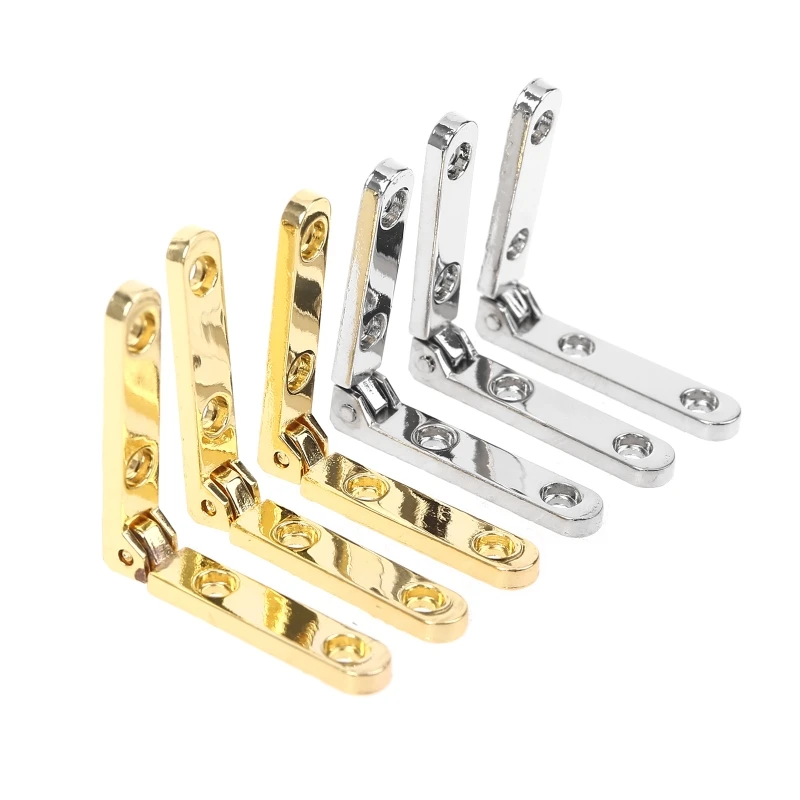 

10Pcs/Bag 90 Degree Hinges Zinc Alloy Spring Hinge for Wooden Box Jewellery Case