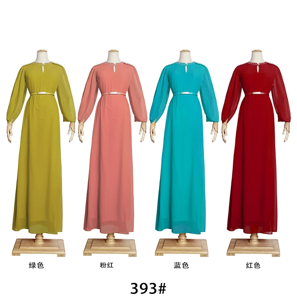 2022 Eid Mubarak Muslim Arabic Long Dress Abaya Dubai Kaftan Dresses Abayas For Women Robe Longue Islamic Clothing with belt