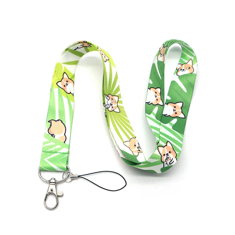 Мультфильм корги собака ленточный ремешок для брелка ID карты пройти мобильный