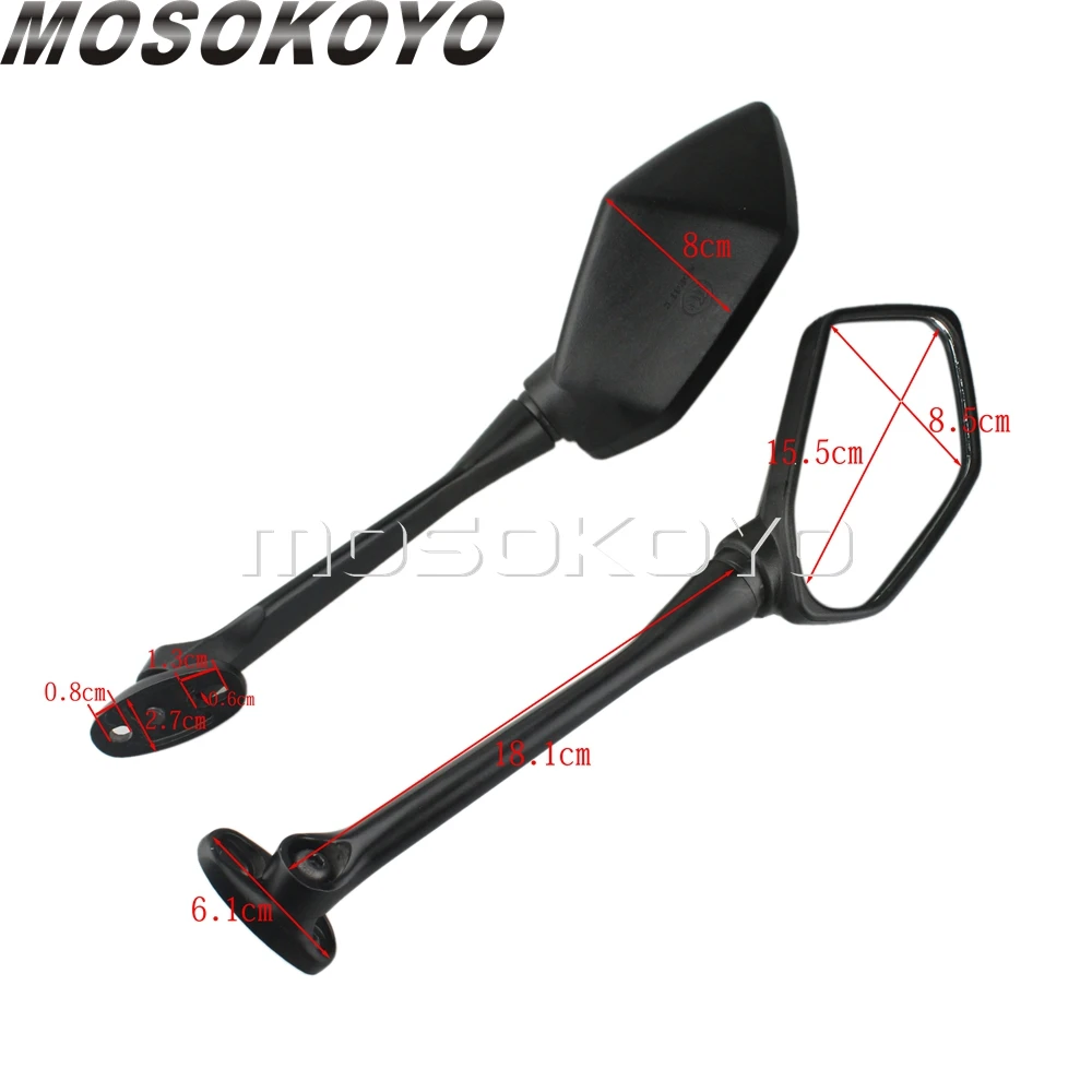 1 Pair ABS Street Motorcycles Long Stem Rearview Side Mirrors For Honda CBR250 2011-2012 CB1300S 2003-2011 2012