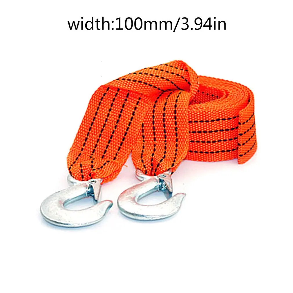 

Heavy Duty Car Tow Rope Strap Belt High Strength Nylon Strap with Strong Metal Hook Towing Cable for Trailer