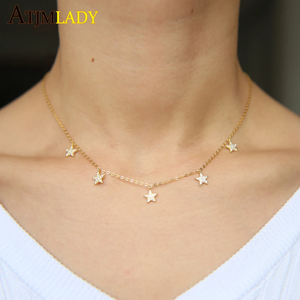 Женское серебряное колье-чокер с блестящим слоем и фианитом рождественский