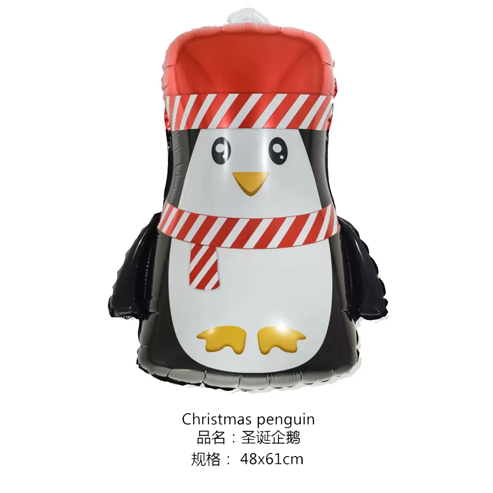 penguin 1 шт. воздушные шары из фольги Санта-Клауса с рождественским декором гелиевый надувной шар Санта-Клаус елка рождественский снеговик конфеты тростника подарки - Цвет: penguin