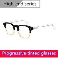 progressive color prescription finished myopia spectacle frame luxury brand designer classic shape optical spectacle frame