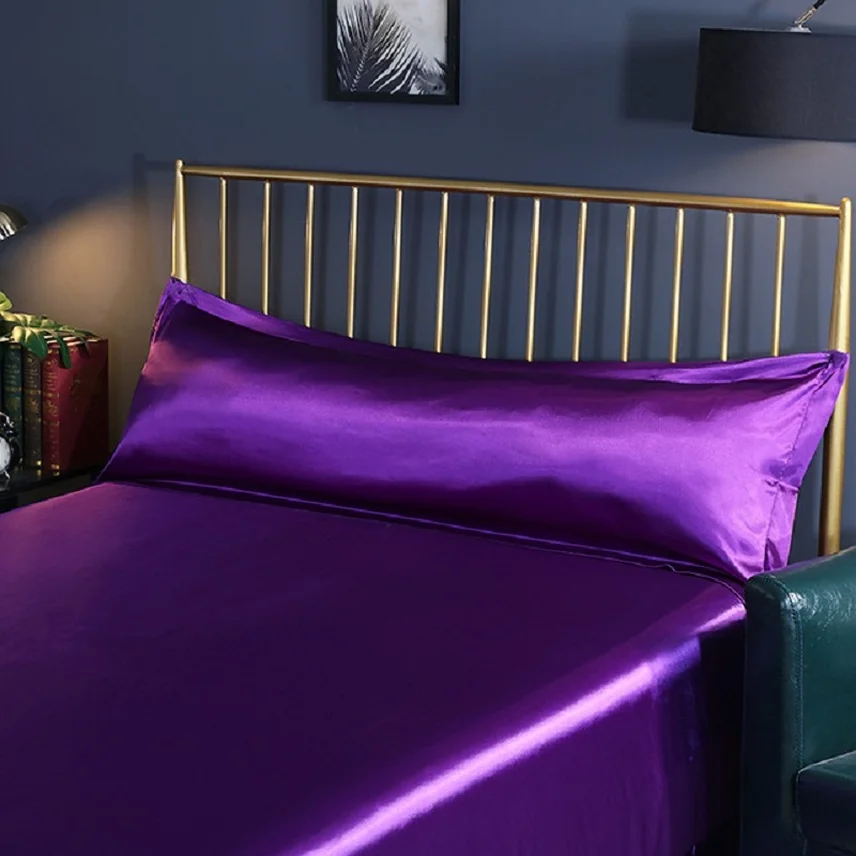 

1Pcs Soft Washed Silk Oversized Pillowcase 50x150cm Home Bedding Smooth Pillow Case Black Gray Khaki Blue Pink Purple Customize