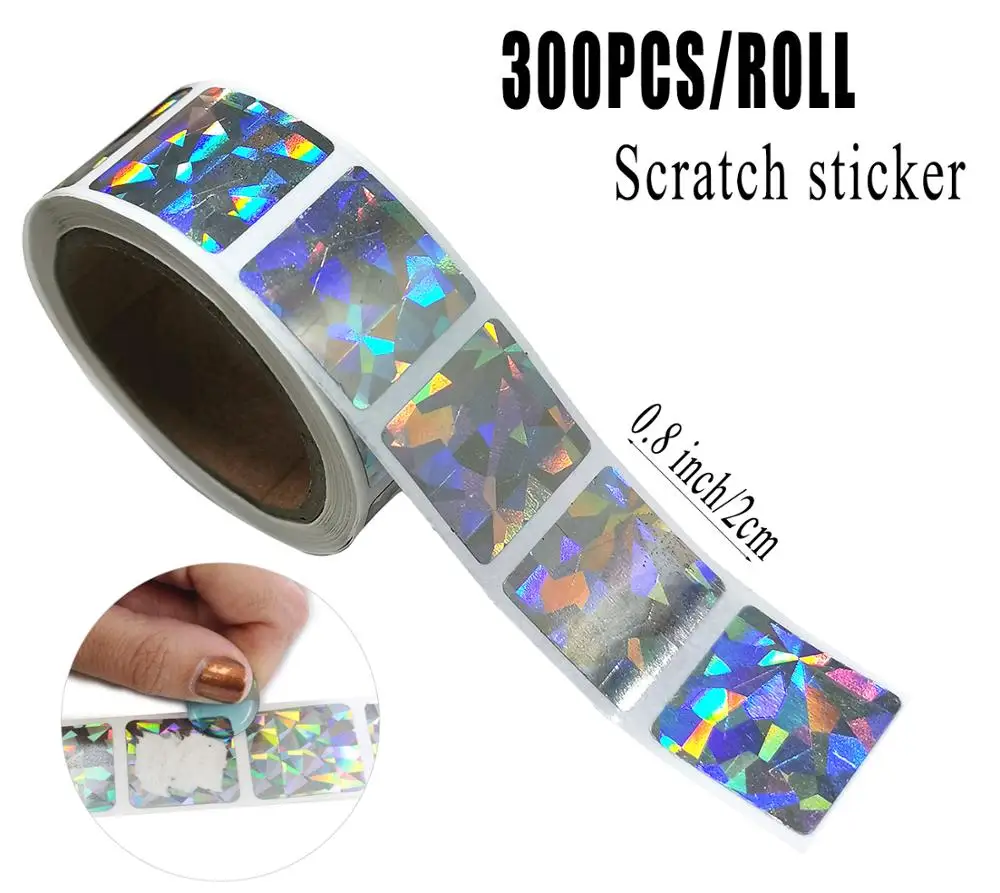300 шт скретч-стикер с квадратным алмазным лазером цвета металлик серебро