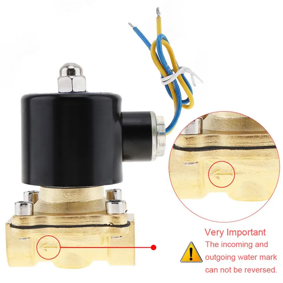

Solenoid Valve DC 12V 1/2" NPT N/C Brass Normally Closed Electric Valve for Water Oil Air Diesel-Gas Fuels