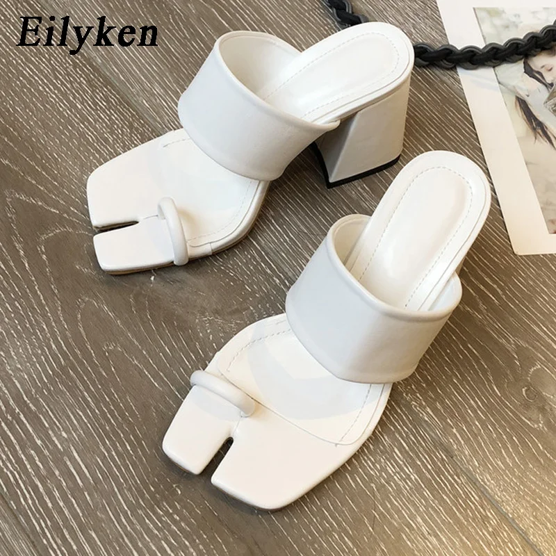 Eilyken/Новый дизайн Сезон лето Женские шлепанцы с узкими ремешками Модные открытым