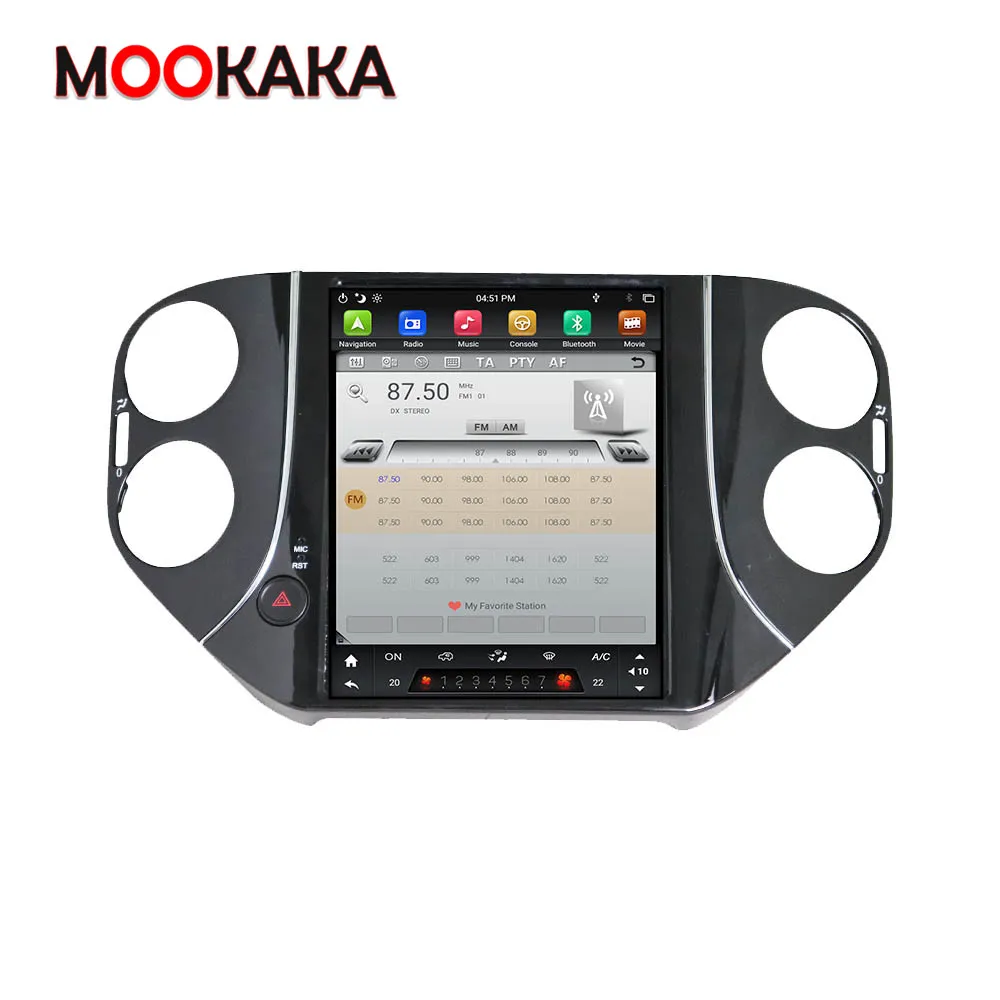 저렴한 테슬라 스타일 자동차 라디오 GPS 네비게이션 안드로이드 멀티미디어 플레이어 폭스 바겐 티구안 2010-2016, 자동 스테레오 무선 카플레이