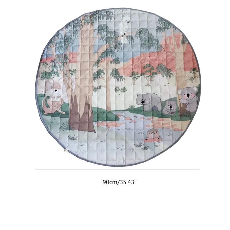 

1pc Jungle Toy Crawling Learning Area Cotton Rug Developmental Rug Jungle Round Carpet for Baby Sensory Animal Carpet