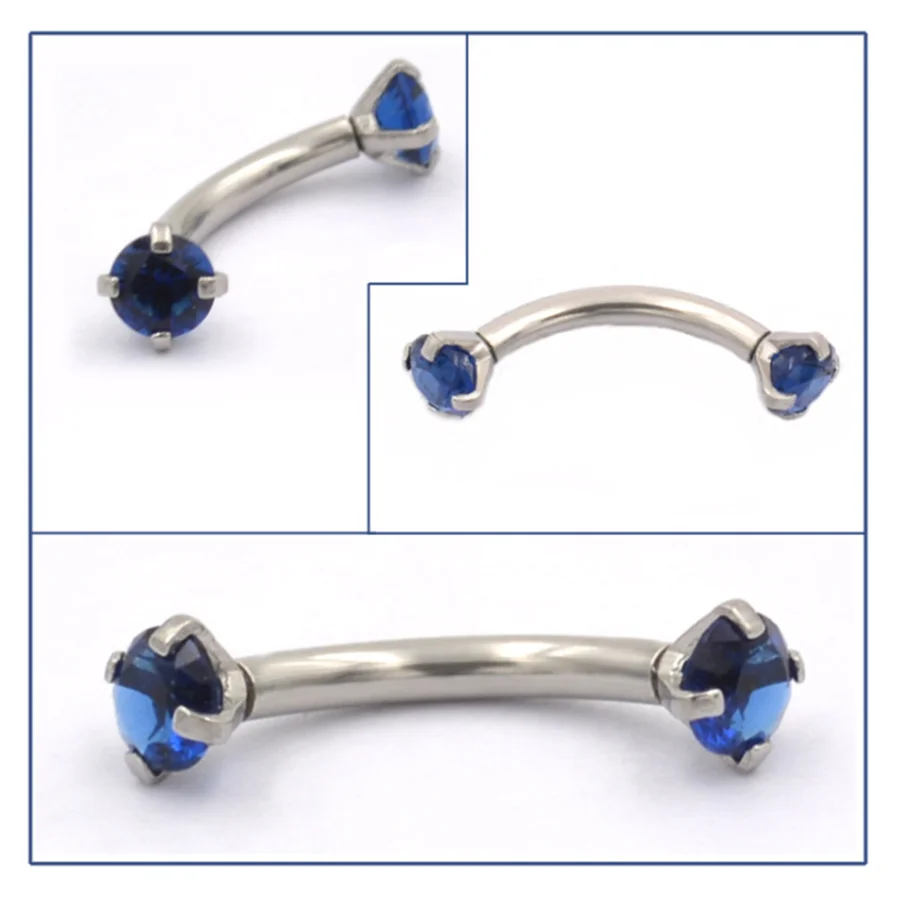 

Eyebrow nail body piercing zircon eyebrow ring nose ring belly button ring 3mm round zircon stainless steel theme