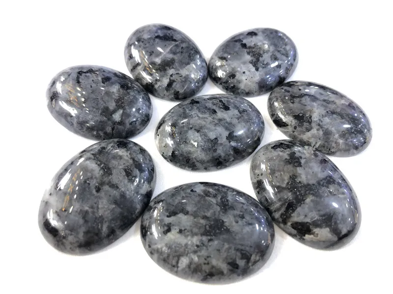 

Wholesale 6pcs/lot Natural black spectrolite Oval CABOCHON gemstone 30x40mm loose precious beads for Diy jewelry making