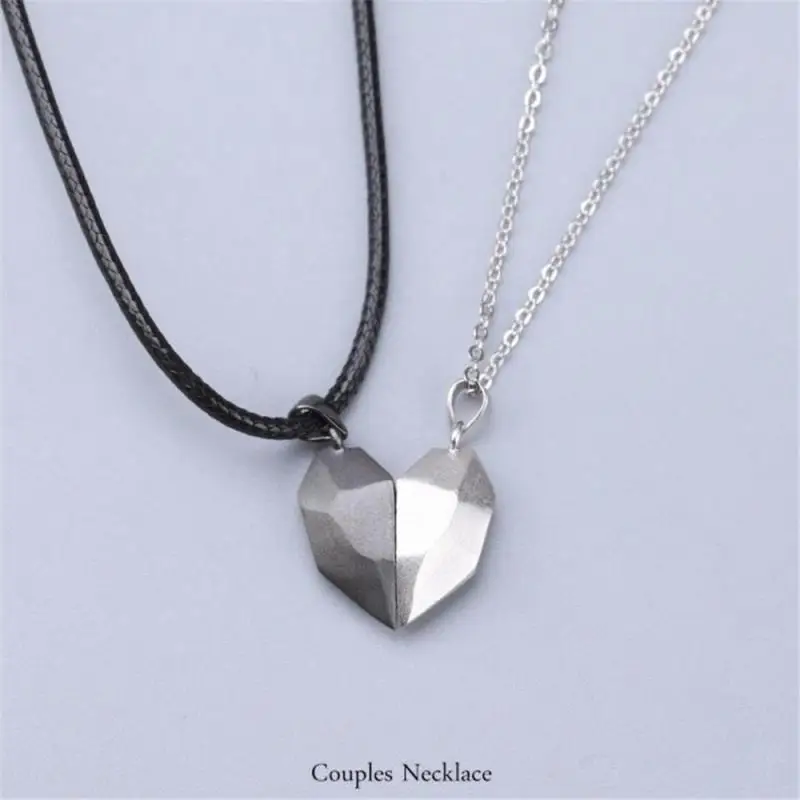 1 пара магнитное ожерелье в форме сердца для пар готический панк стиль мужчин