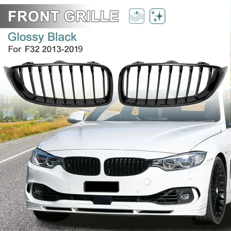 

Car front kidney grille single slat grill fit for-BMW 4 SERIE F32 F33 F36 M3 F80 M4 F82 F83 2013-2019