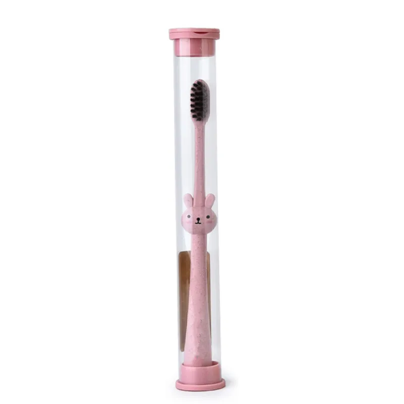 Новая бамбуковая детская зубная щетка 1 шт. с мультяшными животными натуральная