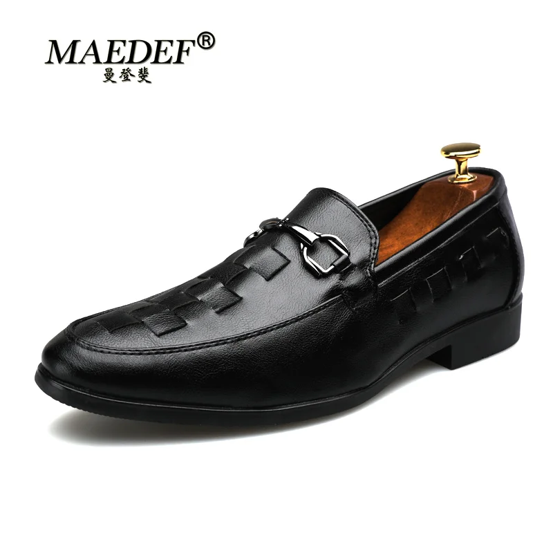 

MAEDEF Men's Comfortable Shoes Leather Fashion Shoes Male Simple Moccasin High Quality Casual Men Luxury Business Dress Shoes