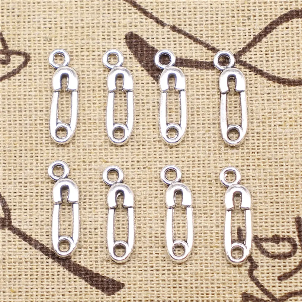

Charm For Making Jewelry Pendants Antique Silver Color Pin 19x6mm 20pcs