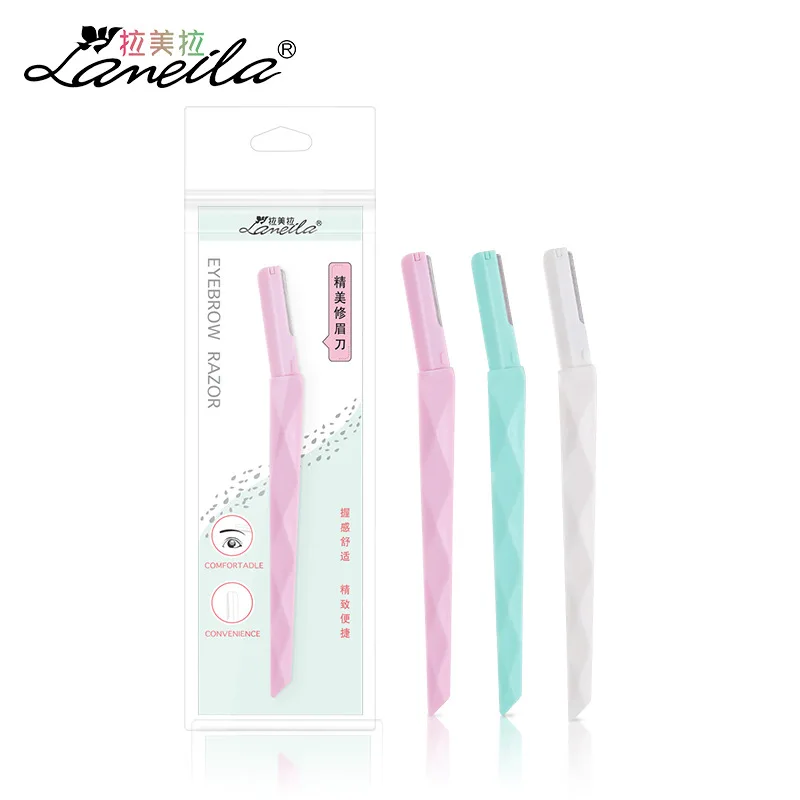 

Single Sharp Safe Anti-slip Reticulation Macro Eyebrow Knife Stainless Steel Scraping Eyebrow ti mei dao A924